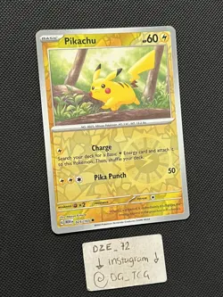 Pokemon ENGLISH - 151 - Pikachu - 025/165 - Reverse Holo - M/NM - Image 3