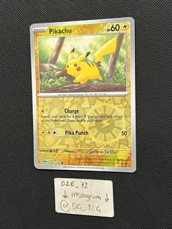 Pokemon ENGLISH - 151 - Pikachu - 025/165 - Reverse Holo - M/NM - Image 4