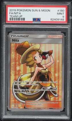 2019 POKEMON SUN & MOON TEAM UP #180 FULL ART/NITA PSA 9 - Image 1