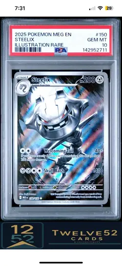 2025 Pokemon Meg En-Mega Evolution Steelix 10 PSA - Image 1
