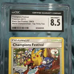 CGC 8.5 Top 32 Champions Festival 2017 World Championship Promo SM78 Pokemon - Image 3