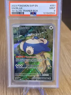 Snorlax SVP051 PSA 9 GEM MINT – Scarlet & Violet 151 Promo Pokemon TCG Card - Image 1