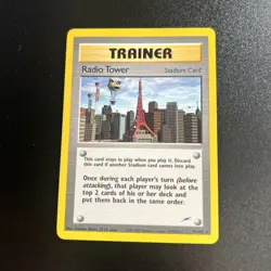 Pokemon Radio Tower 95/105 Neo Destiny Variant WOTC Rare Trainer Collection ￼ - Image 1
