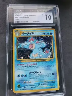 CGC 10 GEM MINT Feraligatr 1999 Neo Premium File Japanese 160 Holo Pokemon Card - Image 1