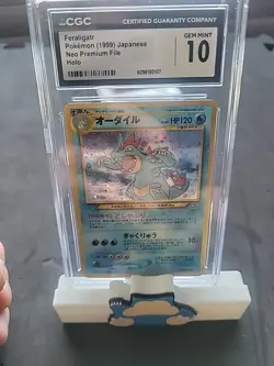 CGC 10 GEM MINT Feraligatr 1999 Neo Premium File Japanese 160 Holo Pokemon Card - Image 3
