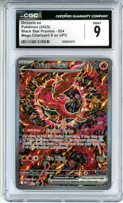 CGC MINT 9 Pokemon TCG Oricorio ex 024 Me: Mega Evolution Black Star Promo Holo - Image 1