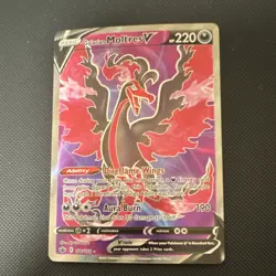 Pokemon Galarian Moltres V Full Art Ultra Rare Holo Chilling Reign 176/198 220 … - Image 1