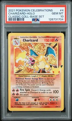Pokemon Holo Bleed 🩸 PSA 10 Charizard Celebrations Classic Collection Rare #4 - Image 1