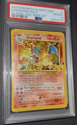 Pokemon Holo Bleed 🩸 PSA 10 Charizard Celebrations Classic Collection Rare #4 - Image 4