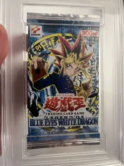 2002 Yu-Gi-Oh LoB Legend Blue Eyes White Dragon 1st Ed Graded Sealed Pack PSA 10 - Image 2