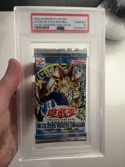 2002 Yu-Gi-Oh LoB Legend Blue Eyes White Dragon 1st Ed Graded Sealed Pack PSA 10 - Image 4