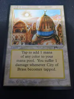 magic the gathering city of brass land 1993 excellent condition Arabian knights - Image 1