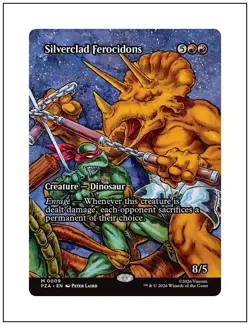 1x Silverclad Ferocidons, Borderless Art, Magic the Gathering MTG NM - Image 1