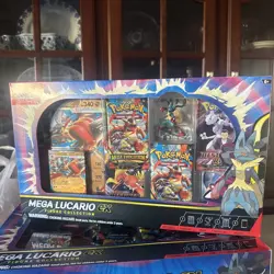 Pokemon TCG Mega Lucario ex Premium Figure Collection Box Factory Sealed In Hand - Image 1