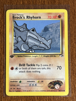 [NM] 2000 Pokemon Gym Heroes Brock's Rhyhorn 1st Edition #70/132 - Image 1