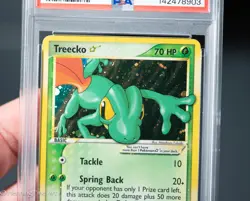 2004 POKEMON EX TEAM ROCKET RETURNS GOLD STAR #109 TREECKO-HOLO PSA 7 - Image 2