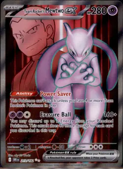 Team Rocker's MewTwo EX #213/182 Ultra Rare Destined Rivals Pokemon 2025 NM - Image 1