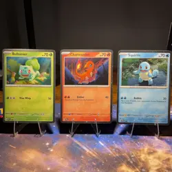 Pokemon Bulbasaur 046 Charmander 047 Squirtle 048 Cosmo Holo Promos Set of 3 - Image 1