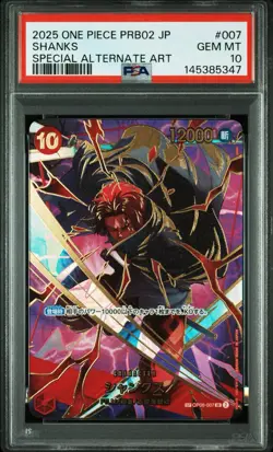 2025 ONE PIECE PRB02 JP SHANKS SPECIAL ALTERNATE ART PSA 10 SP - Image 1