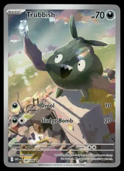 Pokemon Cards Trubbish 140/086 White Flare Illustration Rare NM - Image 1
