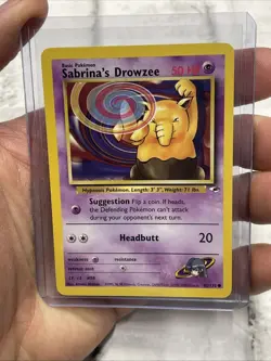 Sabrina's Drowzee 92/132 Common Gym Heroes Pokemon Card Vintage Nintendo NM Vtg - Image 1