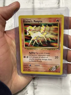Pokemon Gym Heroes Card 63/132 Blaine's Ponyta Nintendo NM/MT Vintage Card WOTC - Image 1