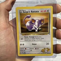 LT. SURGE'S RATTATA - 82/132 - Gym Heroes - Pokemon Card - NM Vintage Nintendo - Image 1