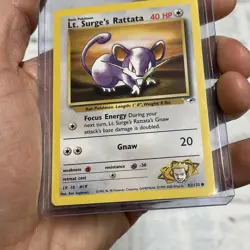 LT. SURGE'S RATTATA - 82/132 - Gym Heroes - Pokemon Card - NM Vintage Nintendo - Image 2