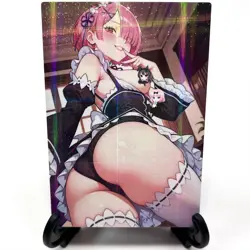 Re:Zero Ram Sexy Anime Waifu Maid Girl Doujin Lewd Goddess Story Holo Art Card - Image 2