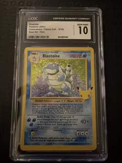 2021 Pokemon Celebrations Classic 2/102 Blastoise Holo CGC 10 Gem Mint Slab Card - Image 1