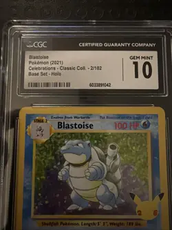 2021 Pokemon Celebrations Classic 2/102 Blastoise Holo CGC 10 Gem Mint Slab Card - Image 4