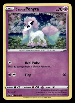 Galarian Ponyta SWSH013 Holo Rare Black Star Promo Pokemon Card - Image 1