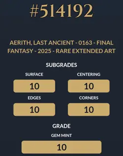 Aerith, Last Ancient - Rare Extended Art 0163 NON-FOIL - ACE 10 POP 1! - Image 3