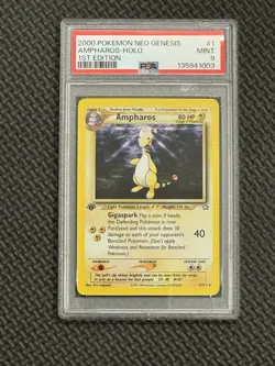 2000 Pokemon Neo Genesis Holo Rare Ampharos First Edition 1/111 PSA 9 - Image 1