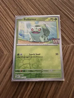Pokemon TCG Bulbasaur 001/165 Best Buy Stamped Promo Card Pokemon 151 Sealed - Image 1