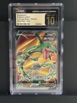 2021 Pokemon Evolving Skies Rayquaza V 193/203 CGC 10 Pristine!! Low Pop 57! - Image 1