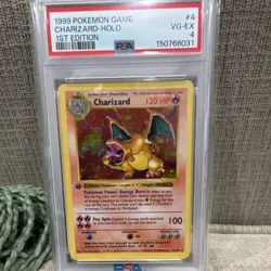 Pokemon Charizard Base Set Shadowless Holo 1st Ed 004/102 120 HP PSA 4 1999 - Image 1