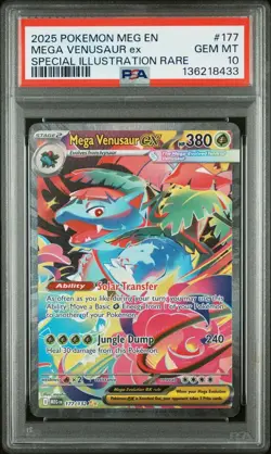 2025 POKEMON MEG EN-MEGA EVOLUTION #177 MEGA VENUSAUR ex SIR PSA 10 - Image 1