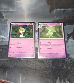 Ralts 58 & Kirlia 59 Mega Evolution Cosmo Holo Pokemon Lot NM - Image 1