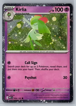 Pokemon TCG Mega Evolutions Kirlia Cosmos Holo #59/132 - NM - Image 1