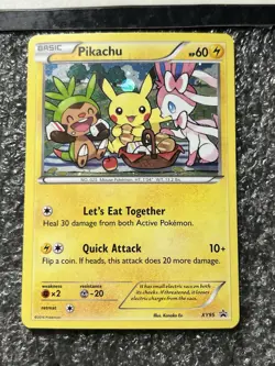 Pokemon Pikachu Holo 2016 SP Black Star Promo XY Set Card XY95 2016 LP - Image 2