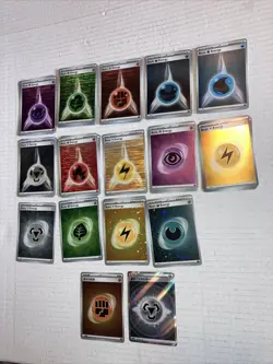 50 POKEMON ENERGY CARDS ALL HOLO FOIL SHINEY COSMO HORIZONTAL SCARLET VIOLET ERA - Image 1