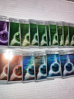 50 POKEMON ENERGY CARDS ALL HOLO FOIL SHINEY COSMO HORIZONTAL SCARLET VIOLET ERA - Image 4