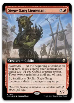 Siege-Gang Lieutenant (Extended Art) #61 (NM) Modern Horizons 3 M3C Magic MTG - Image 1