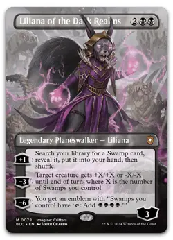Liliana of the Dark Realms (Borderless) #78 (NM) Bloomburrow BLC Magic MTG - Image 1