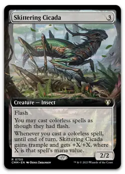 Skittering Cicada (Extended Art) #750 (NM) Commander Masters CMM Magic MTG - Image 1