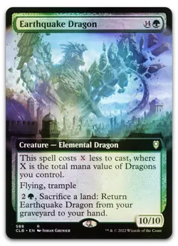 Earthquake Dragon (Extended Art) #588 (Foil) (NM) Baldur's Gate CLB Magic MTG - Image 1