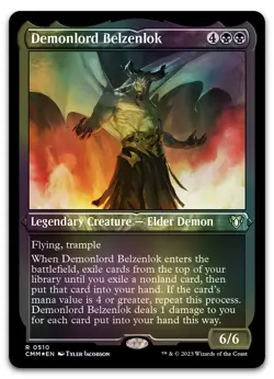Demonlord Belzenlok (Foil Etched) #510 (NM) Commander Masters CMM Magic MTG - Image 1