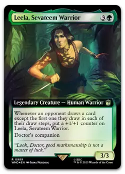 Leela, Sevateem Warrior (Extended Art) (Surge Foil) #989 NM Doctor Who Magic MTG - Image 1