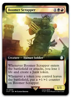 Boomer Scrapper (Extended Art) #408 (Foil) (NM) Fallout PIP Magic MTG - Image 1